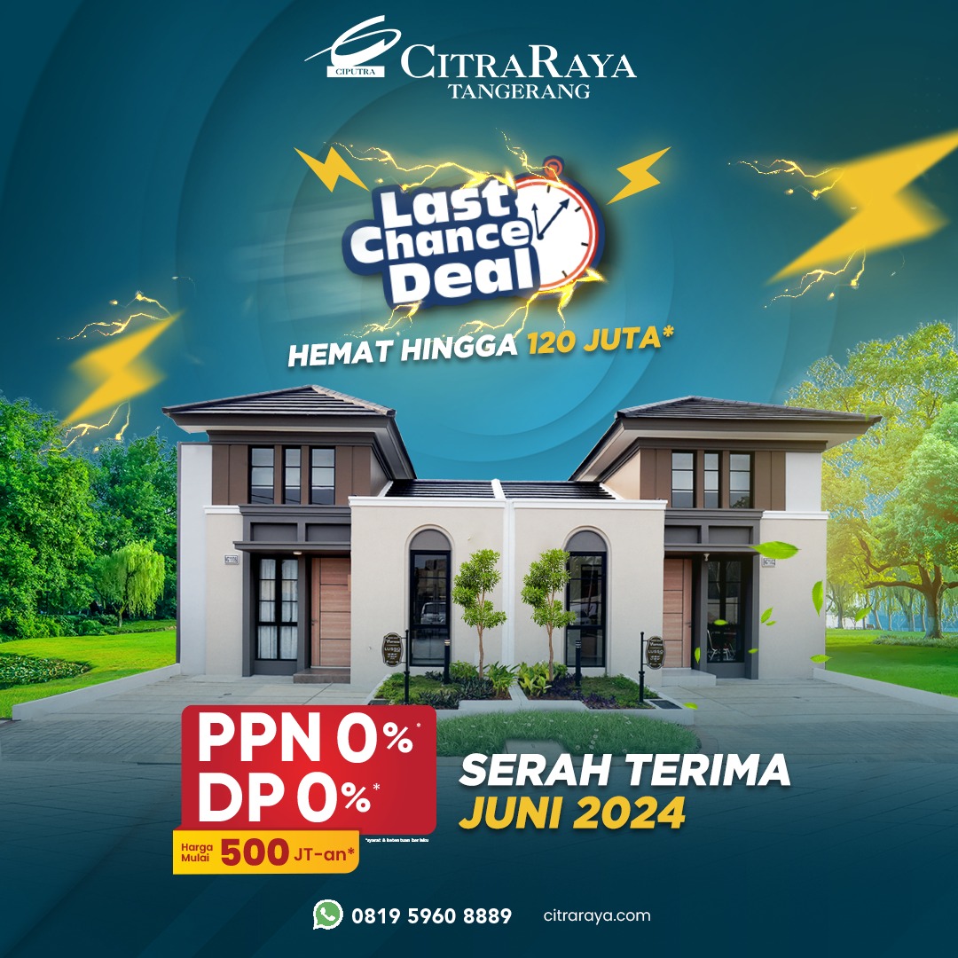Kesempatan Terakhir! Beli Rumah dengan PPN 0% di CitraRaya Tangerang  
